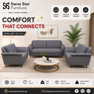 Modern Fabric 5 Seater Sofa Set
