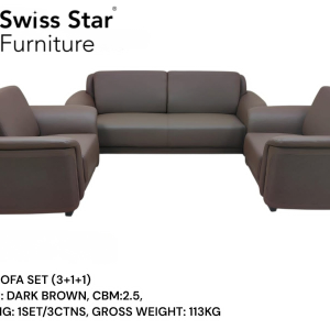 Dark Brown PU Sofa Set