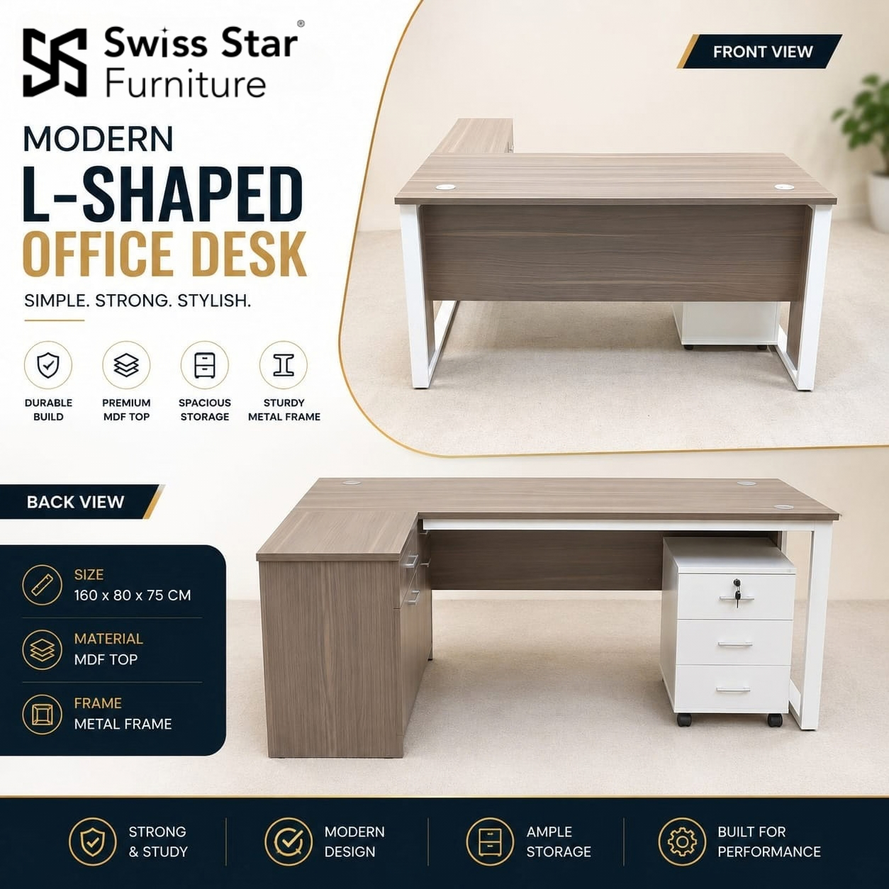 Modern L Shaped Office Desk