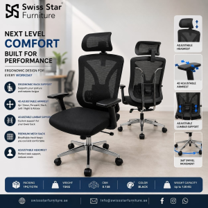 High Back Comfort Office Chair with Adjustable Headrest