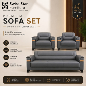 Grey Wood Accent Sofa Set