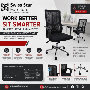 Monaco Slate Grey Office Chair