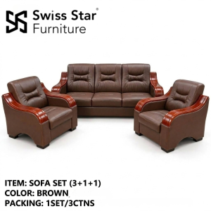 Executive Brown Sofa Set