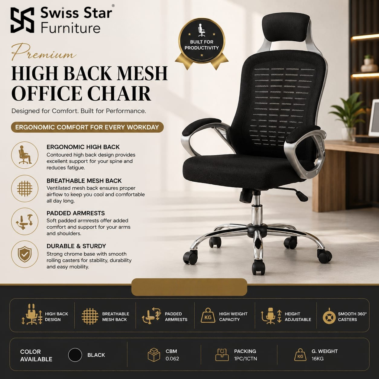 Premium High Back Mesh Office Chair