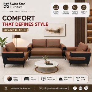 Premium Leatherette 6 Seater Sofa Set
